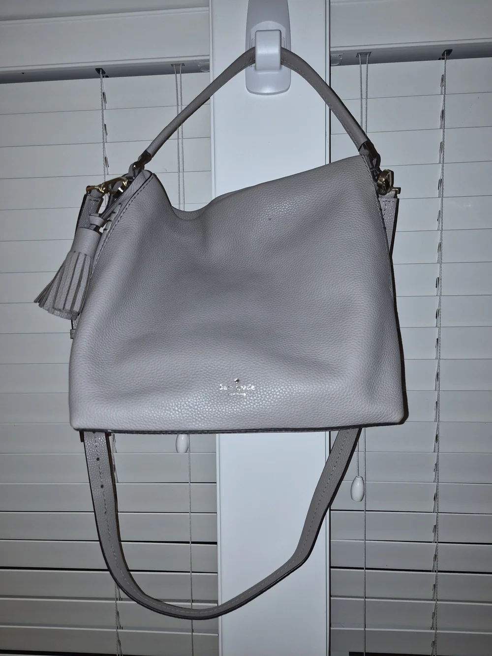 Kate Spade Pebbled Leather Shoulder Bag in Gray